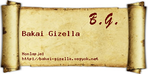 Bakai Gizella névjegykártya