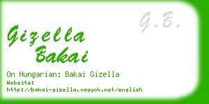 gizella bakai business card